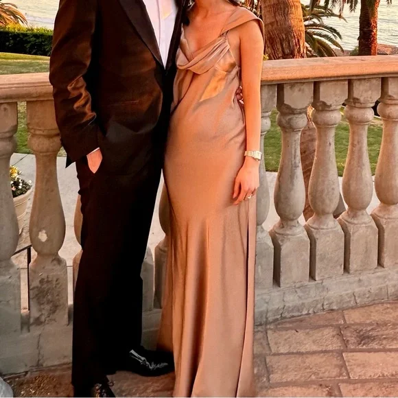 Fame And Partners Francois Dress in Dark Tan - Picture 5 of 5